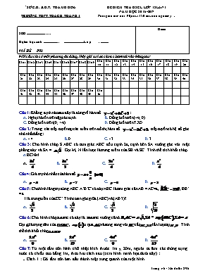 Đề kiểm tra KDCL lớp 12 lần I - Đề 8
